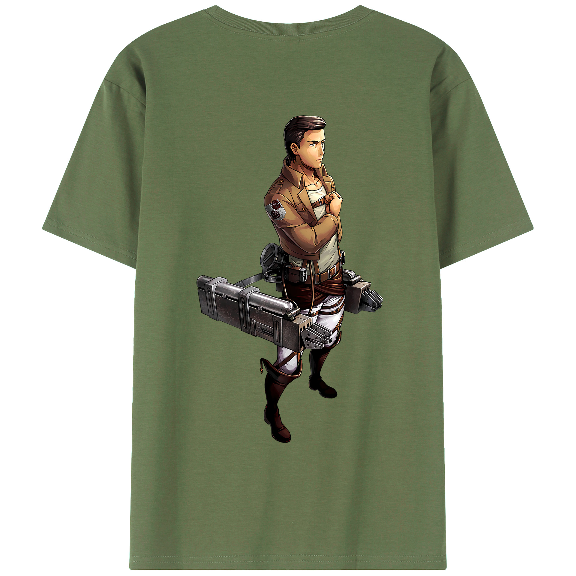 （画像用） 進撃の巨人 Attack on Titan 綿100％ メンズ半袖Tシャツ（バックプリント） 通気性